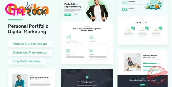 Porka – Digital Marketing Personal Portfolio Elementor Template Kit