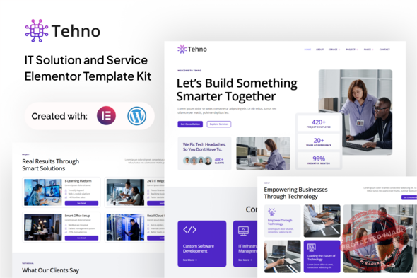 Tehno - IT Solution & Service Elementor template Kit