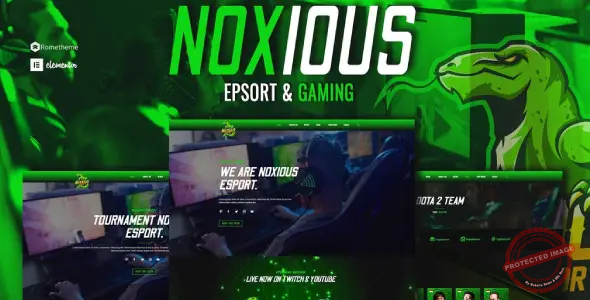 Noxious – Esport & Gaming Elementor Template kit