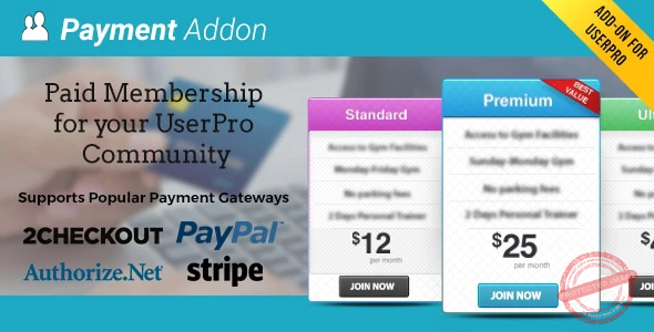 Payment Addon for UserPro