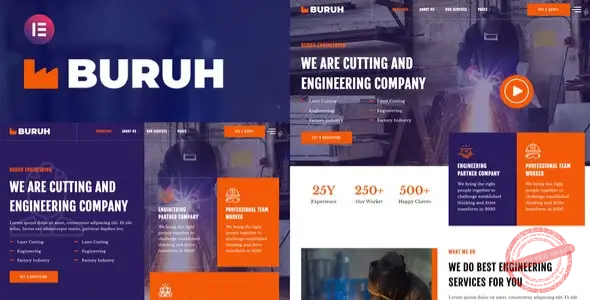 Buruh – Laser Cutting & Engineering Company Elementor Template Kit
