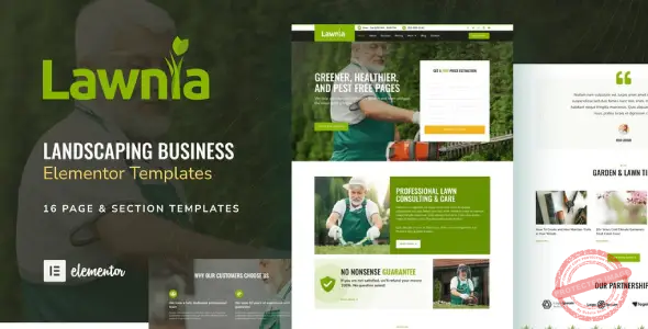 Lawnia – Gardener & Landscaping Business Elementor Template Kit