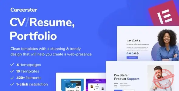 Careerster CV Resume Elementor Template Kit