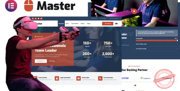 Master – Esport Team & Gaming Community Elementor Template Kit