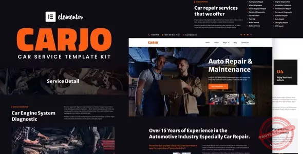Carjo – Car Services & Repair Elementor Template Kit