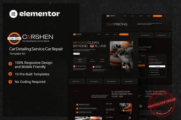 Carshen - Car Detailing Service Car Repair Elementor Template Kit