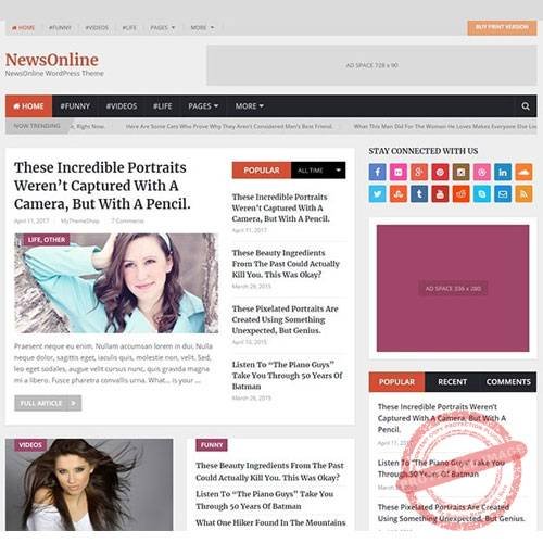 MyThemeShop NewsOnline WordPress Theme