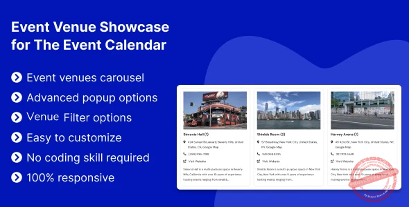 Event Venue Showcase for The Event Calendar