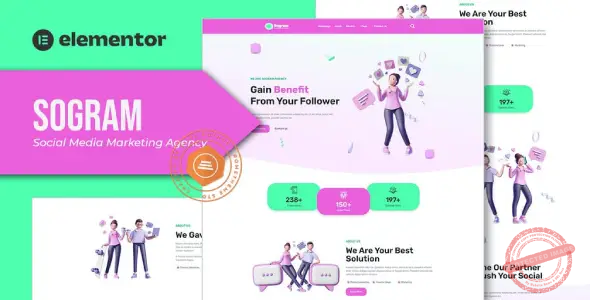 Sogram – Social Media Marketing Agency Elementor Template Kit