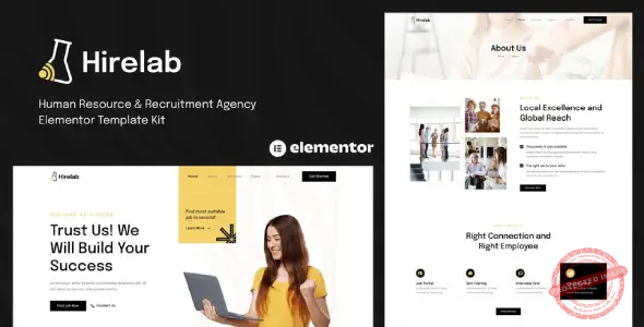 Hirelab – Human Resource & Recruitment Agency Elementor Template Kit