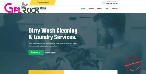 DirtyWash – Dry Cleaning & Laundry Service Elementor Template Kit