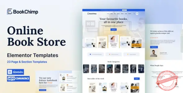 BookChimp – Online Book Store Website Elementor Template Kit