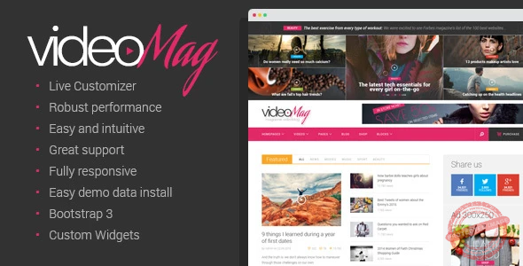 VideoMag – Magazine Video blog Theme