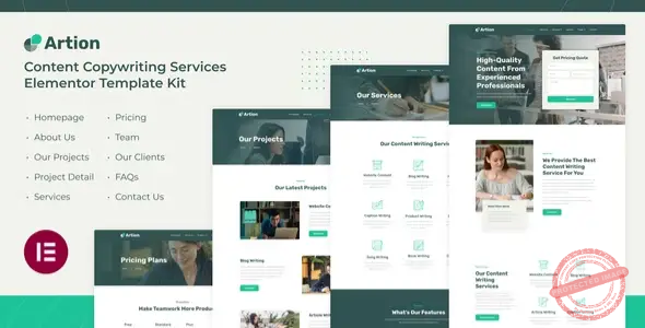 Artion Content Copywriting Services Elementor Template Kit