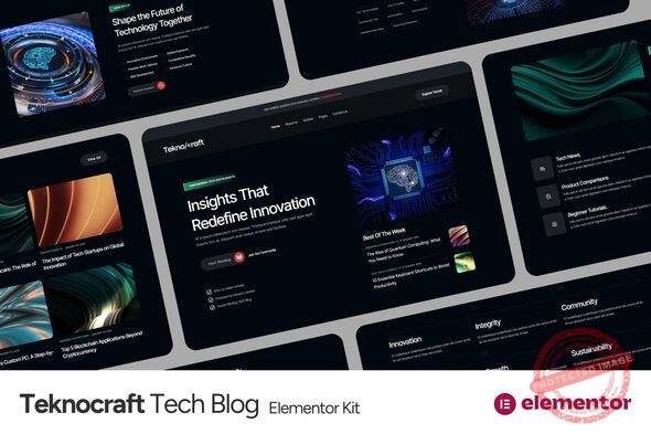 Teknocraft - Dark Theme Technology Blog Template Kit