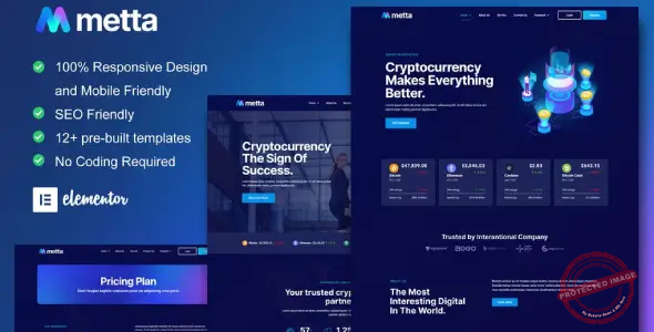 Metta – Cryptocurrency Blockchain & Bitcoin Elementor Template Kit