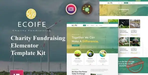 Ecoife – Charity Fundraising Elementor Template Kit