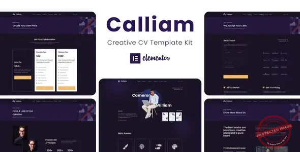 Calliam – Creative CV Elementor Template Kit