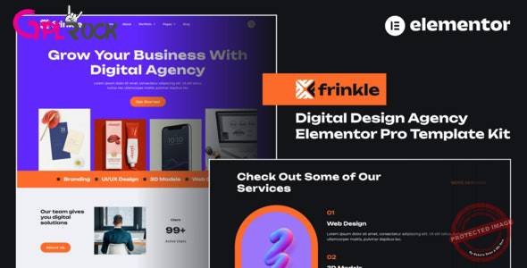 Frinkle - Digital Design Agency Elementor Pro Template Kit