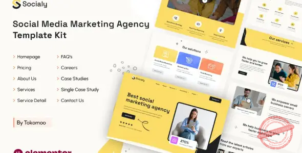 Socialy Social Media Marketing Agency Elementor Template Kit