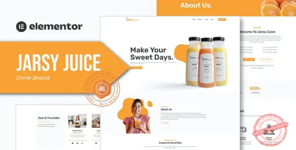 Jarsy Juice – Drink Brand Elementor Template Kit