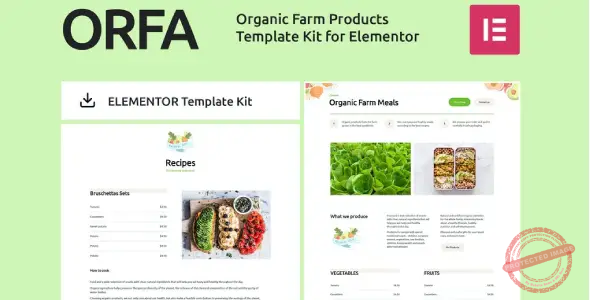 ORFA – Organic Farm Products Elementor Template Kit