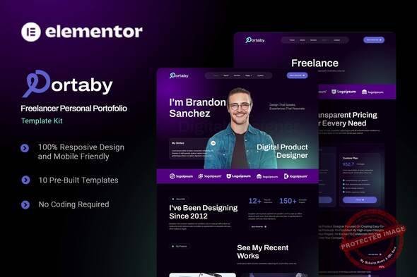 Portaby - Freelancer Personal Portfolio Elementor Template Kit