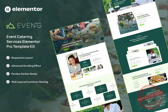 Eveng - Event Catering Services Elementor Pro Template Kit