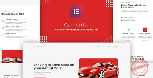 Carrentx – Car Rental Elementor Template Kit