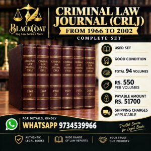 Criminal Law Journal (CRLJ) Complete Used Set From 1966 to 2002 in 94 Volumes With Good Binding Condition