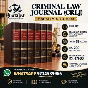 Criminal Law Journal (CRLJ) Complete Used Set From 1975 to 2000 in 68 Volumes With Brand New Binding